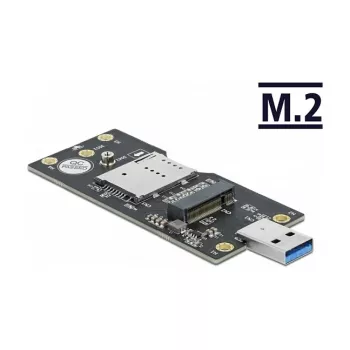 Delock 63166 USB 3.0 Type-A naar M.2 Key B converter met SIM-slot
