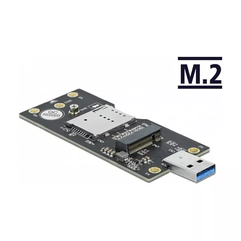 Delock 63166 USB 3.0 Type-A naar M.2 Key B converter met SIM-slot