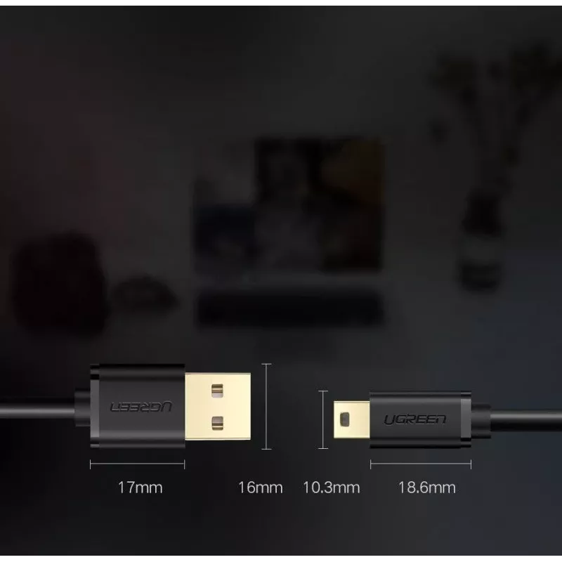 USB-datakabel UGREEN Thunderbolt naar miniUSB 2 m zwart