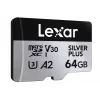 MicroSD-kaart Lexar 64 GB UHS-I klasse 3 SILVER PLUS