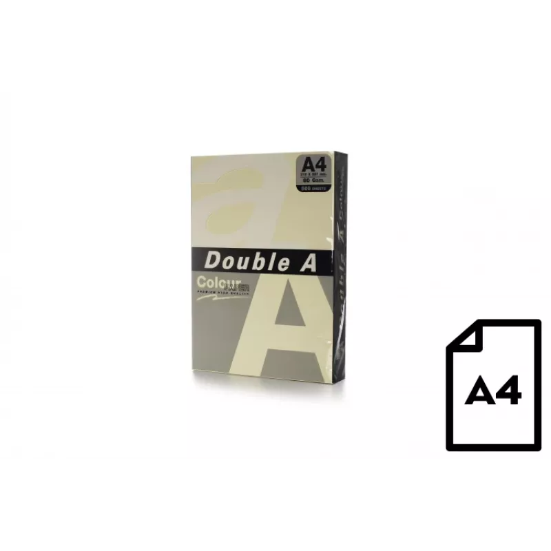 Kleurpapier Double A, 80g, A4, 500 vel, ivoor