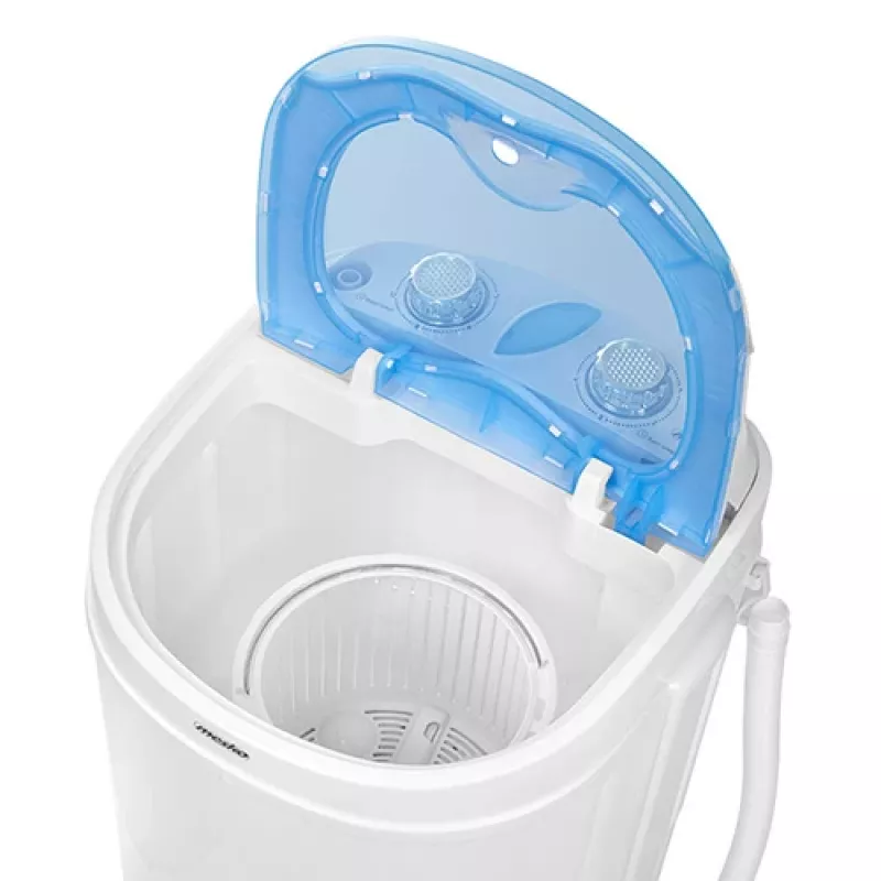 Bovenlader wasmachine Mesko MS 8053 — 3 kg capaciteit, 360×370×530 mm, blauw/wit