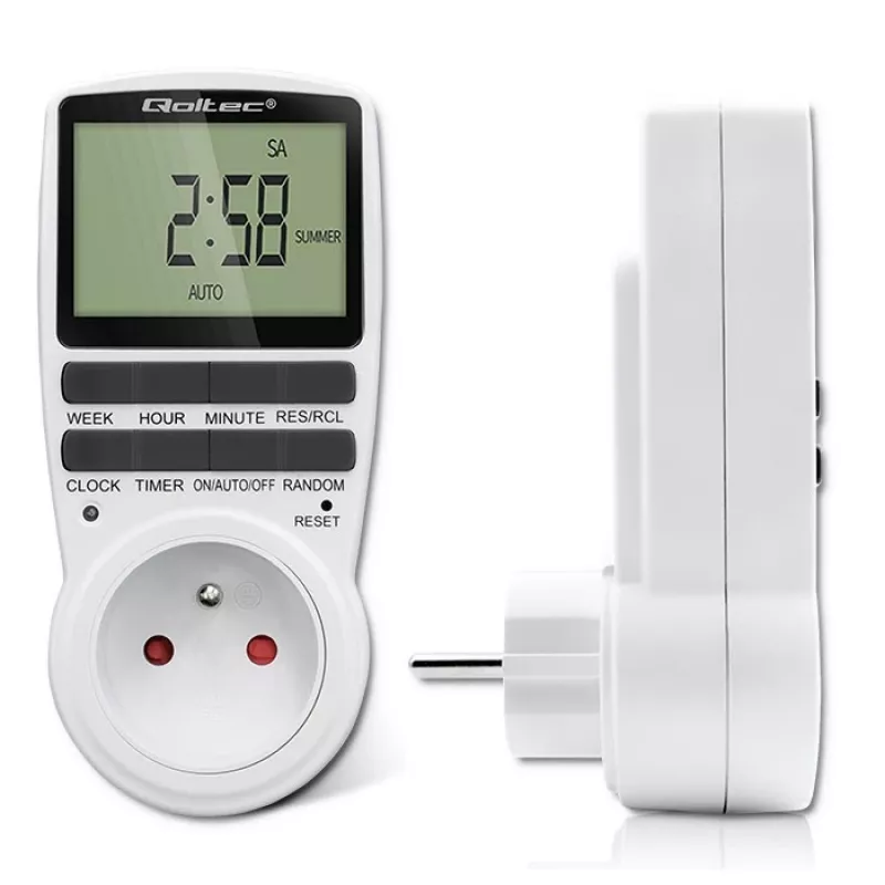 Elektronische timer QOLTEC PC0628 met LCD-display, 24-uurs countdown