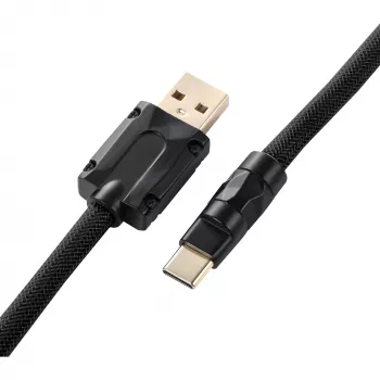 Sharkoon SGK50 Aviator spiraalkabel voor SKILLER SGK50, USB-A naar USB-C, 1,85 m, titanium/zwart