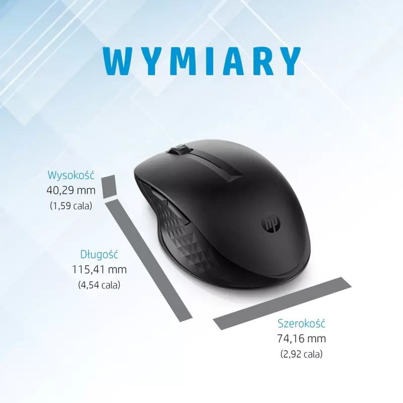 HP 435 draadloze multi-device muis, dubbelhandig, RF draadloos + Bluetooth, 4000 DPI, zwart