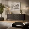 Ladekast cama meble LUCCA 4D, 200×40×80 cm, zwart, corpus van spaanplaat