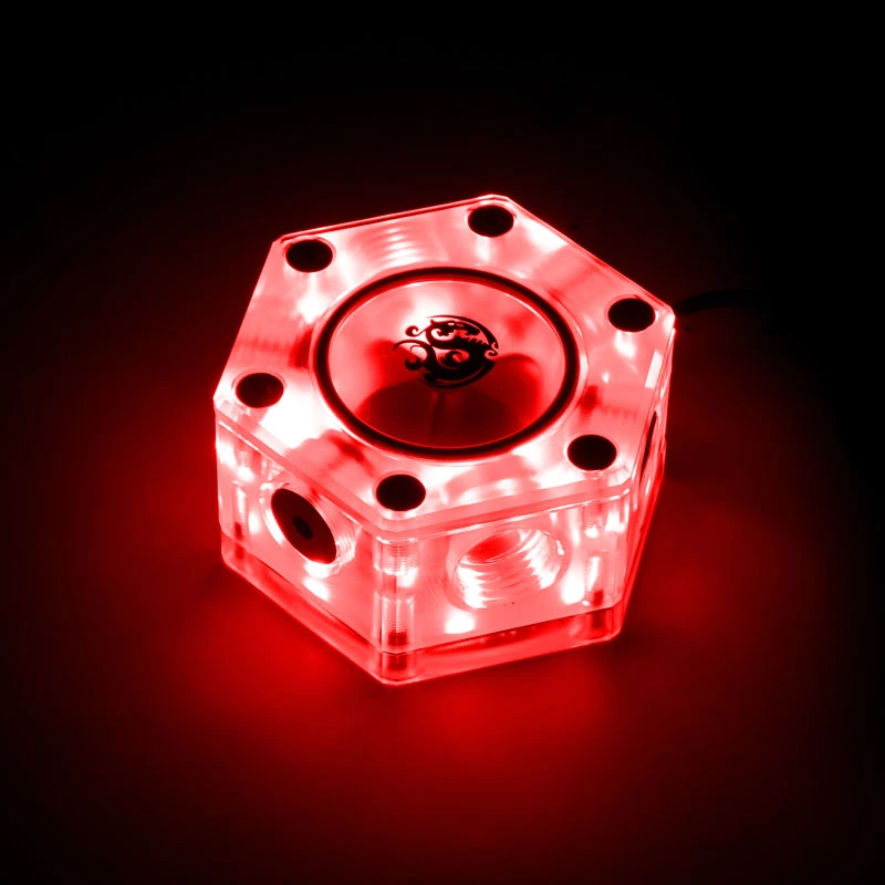 Doorstroomindicator BitsPower Hexagon Flow Indicator-RGB BP-HFI-RGB — RGB-verlichting, hexagonaal design