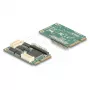 Interne Mini-PCIe-interfaceadapter DELOCK 95279 — seriële host, Mini-PCIe-uitgang, RS-232-ondersteuning, 460,8 Kbit/s, FIFO 256 B, 30×51×10 mm