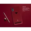 Card Slot Back Shell VixFox voor iPhone X/XS — robijnrood, achterkant met geïntegreerd kaartvak