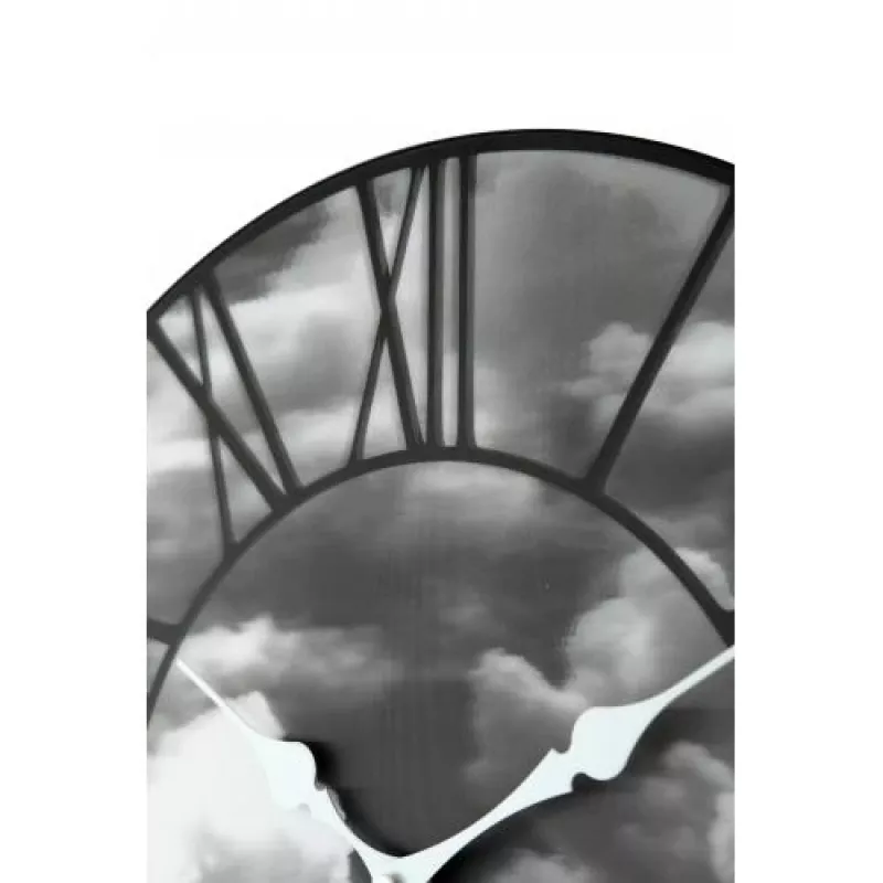 NeXtime klok 3037 Clouds, Ø39 cm, wand, zwart