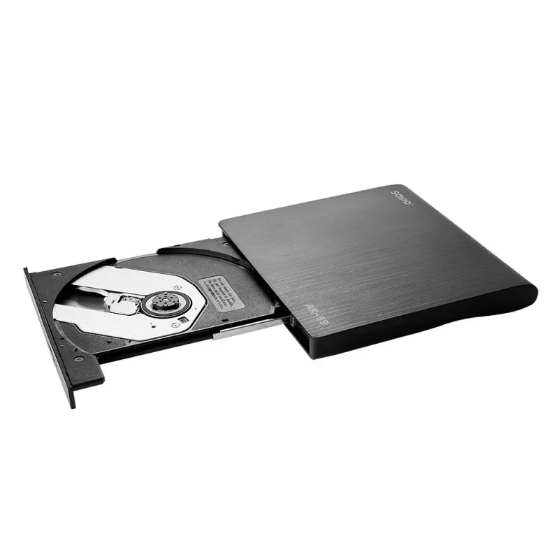 SAVIO AK-59 externe slanke CD/DVD-brander R/RW - USB-C/USB-A, zwart