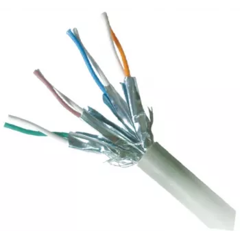 Netwerkkabel GEMBIRD Cat6a RJ-45 naar RJ-45 S/FTP 10 m LSZH, massief koper, grijs