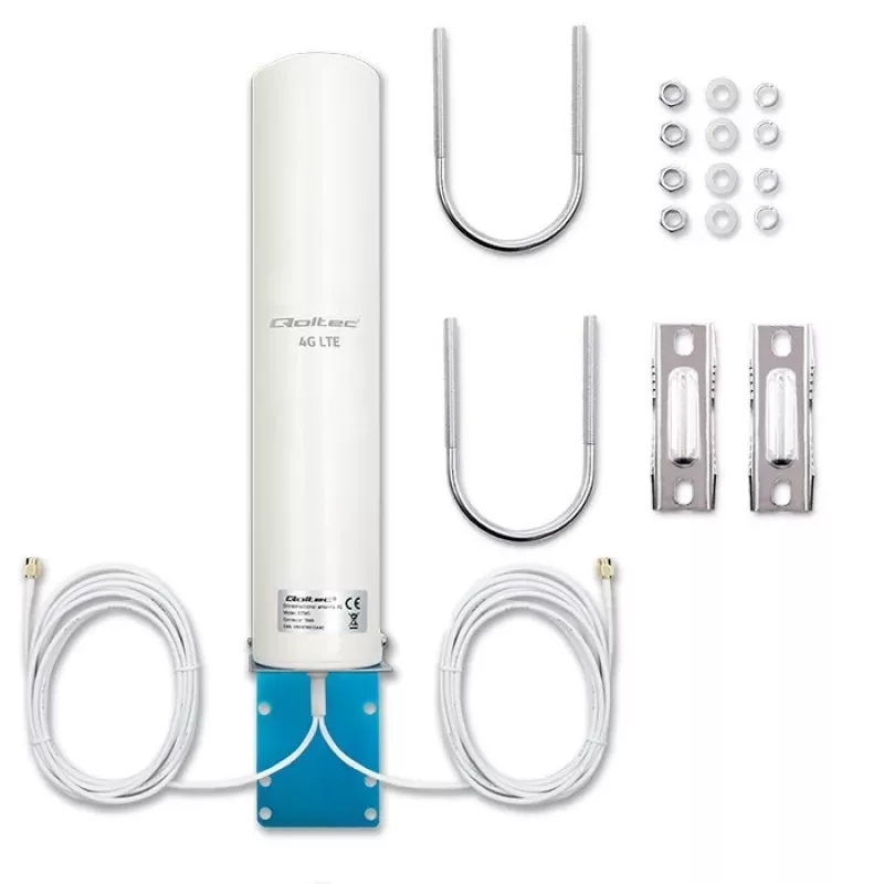 Rondstralende 4G-LTE-dualantenne QOLTEC 57045 12 dBi