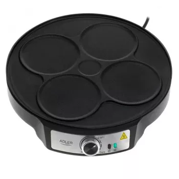 Adler AD 3093 2-in-1 dubbelzijdige elektrische crêpemaker, 1600 W, zwart