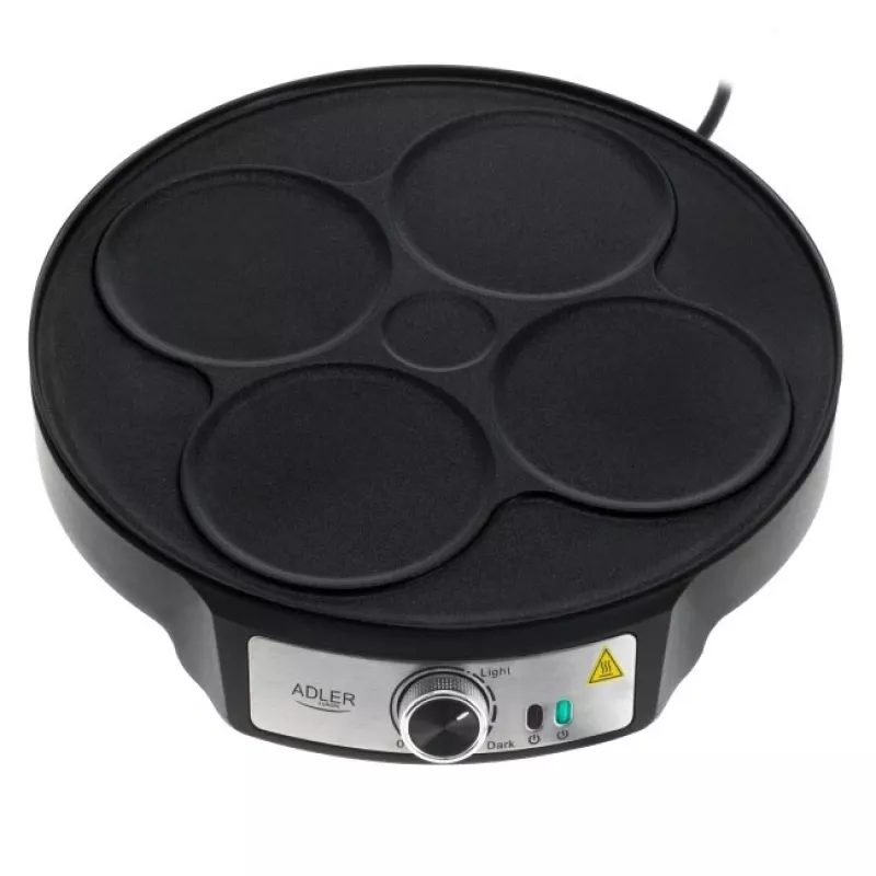Adler AD 3093 2-in-1 dubbelzijdige elektrische crêpemaker, 1600 W, zwart