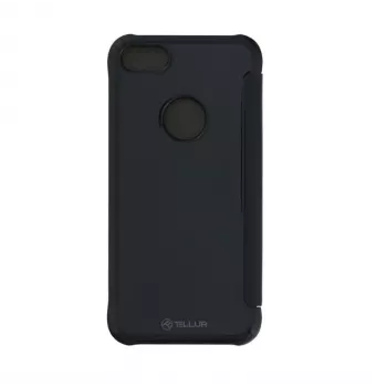 Telefoonportemonneehoesje Tellur voor iPhone 8 — kunstleer, zwart, met spiegel