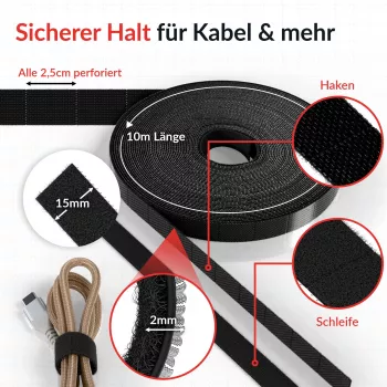 Kabel-klittenbandrol Label the Cable LTC 1410-10 — 10 m, zwart