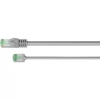 Goobay Ultra-Flexibele CAT 8.1 patchkabel slank U/FTP grijs - extra korte stekker 99,9% (74349)