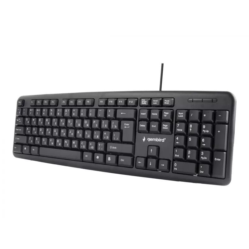 Toetsenbord Gembird KB-U-103-RU kantoor USB QWERTY Engels Russisch zwart