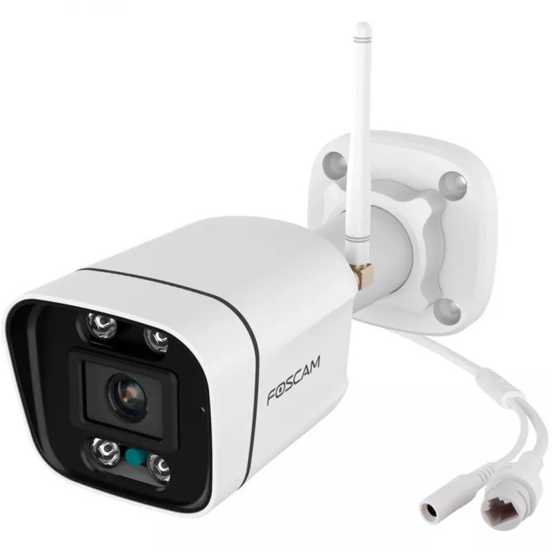 Foscam V8P Wi-Fi bewakingscamera wit 8MP (3840x2160), dual-band wlan, ingebouwde schijnwerper en alarmsirene (V8P-W)