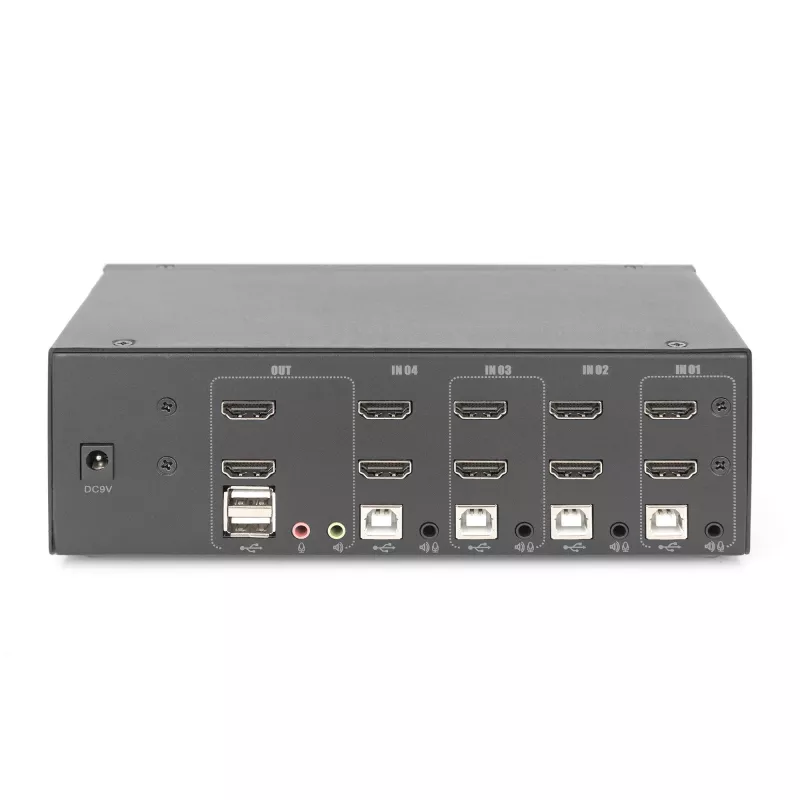 KVM-switch Digitus DS-12883 4 poorts dual display 4K HDMI USB