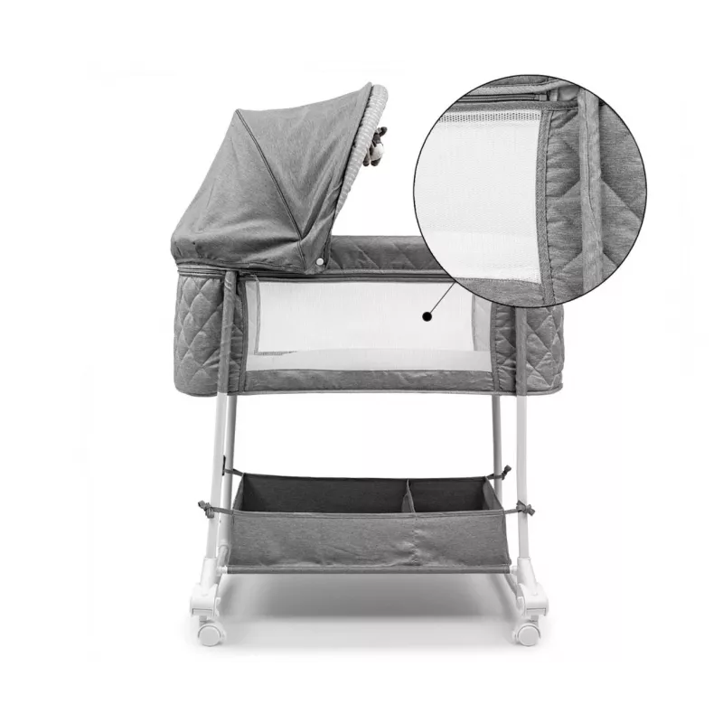 Co-sleeper milly mally Dream On Stone 5431 met in hoogte verstelbare functie en zacht matras