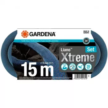 Gardena Liano tuinslang 15 m PVC zwart blauw grijs