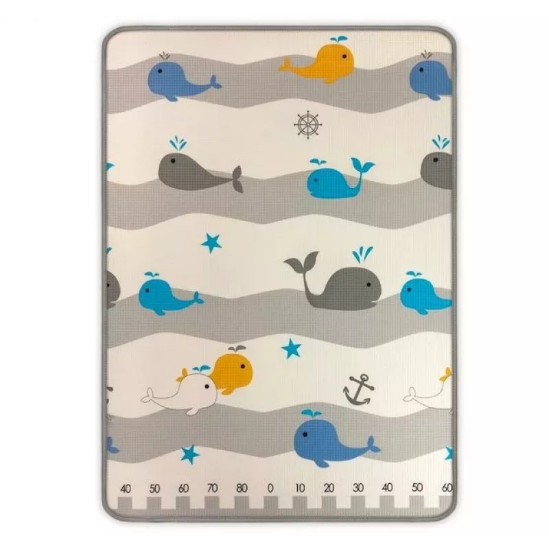 Play Foam Mat milly mally model 4688 — opgerolde schuimmat met beren- en walvisprint