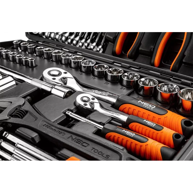 NEO tools 08-945 dopsleutelset 1/4 1/2 inch veelzijdig duurzaam