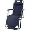 Opvouwbare tuinligstoel met kussen Black Forest, navyblauw