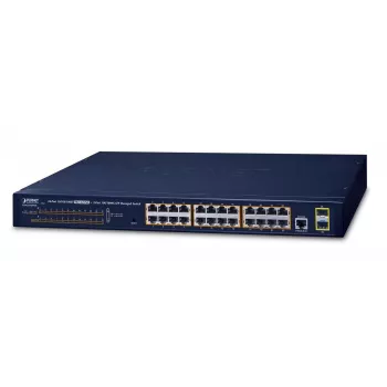 PLANET GS-4210-24P2S - switch - managed - 24 x 10/100/1000 (PoE+) + 2 x Gigabit SFP - rackmontage - PoE+ (GS-4210-24P2S)