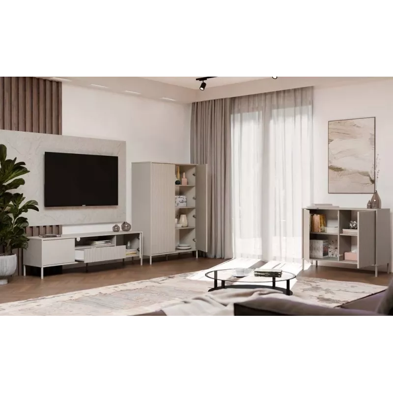 KAMARO 2D smalle commode, kasjmierkleur
