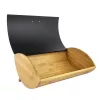 Maestro MR-1775-BLACK broodtrommel zwart, hout bamboe, metaal