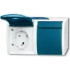 BUSCH JAEGER 20/2 EBW-53 - CEE 7/3 - 2P+E - blauw - wit - IP44 - 250 V - 16 A