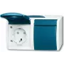 BUSCH JAEGER 20/2 EBW-53 - CEE 7/3 - 2P+E - blauw - wit - IP44 - 250 V - 16 A