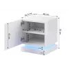 Nachtkastjesset cama meble QIU, 2 stuks, MDF, wit hoogglans, 46×41,5×53 cm