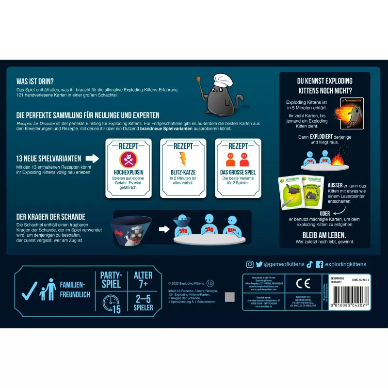 Exploding Kittens - Recipes for Disaster, kaartspel