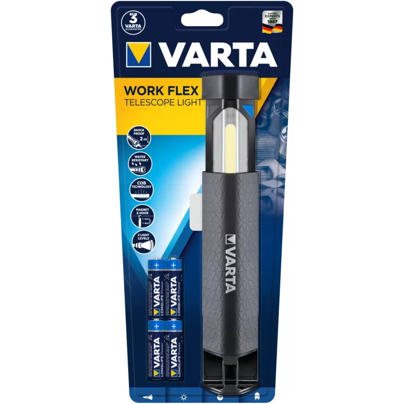 LED-werklamp Varta Work Flex zwart 250 lm IPX4