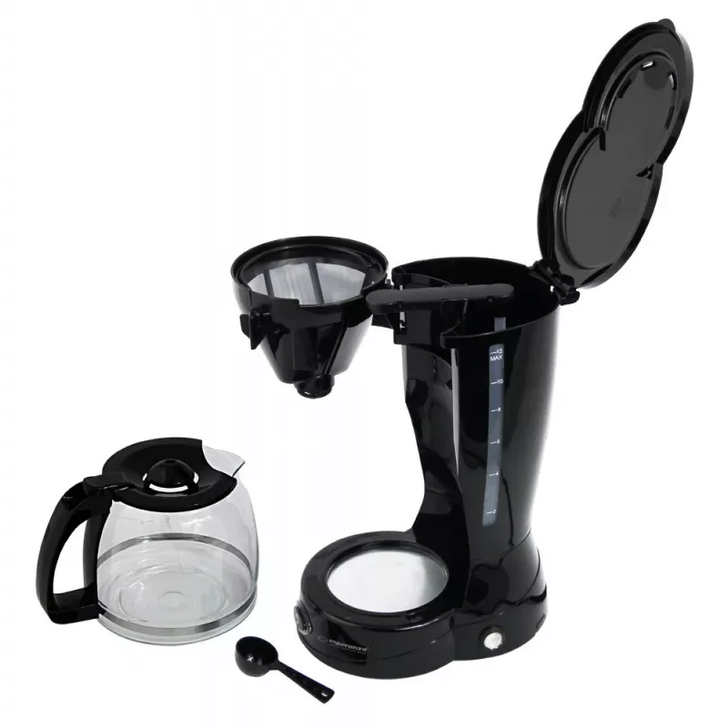 Filterkoffiezetapparaat ESPERANZA EKC009, 1,5 l waterreservoir, 800 W, aanrecht, zwart