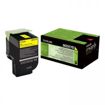 Toner Lexmark Cartridge 802XYE geel 80C2XYE 3000 pagina's