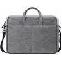 Toploader-tas DEFENDER Solid voor 15,6 inch laptops, polyurethaan, grijs, draaggreep, afneembare schouderriem