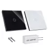 Touch-lichtschakelaar MACLEAN MCE701W losse glazen witte vierkante knop