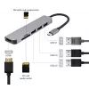 Dockingstation GEMBIRD A-CM-COMBO6-02 — bedraad USB 3.2 Gen 1 Type-C, HDMI, 1x USB-A, 2x USB 2.0, SD/MicroSD (≤128 GB), grijs