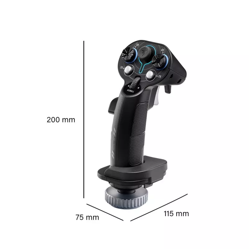 Flightstick-add-ongreep Thrustmaster Sol-R 3 AVA, zwart, USB Type-C, analoog/digitaal, PC, 75×115×200 mm