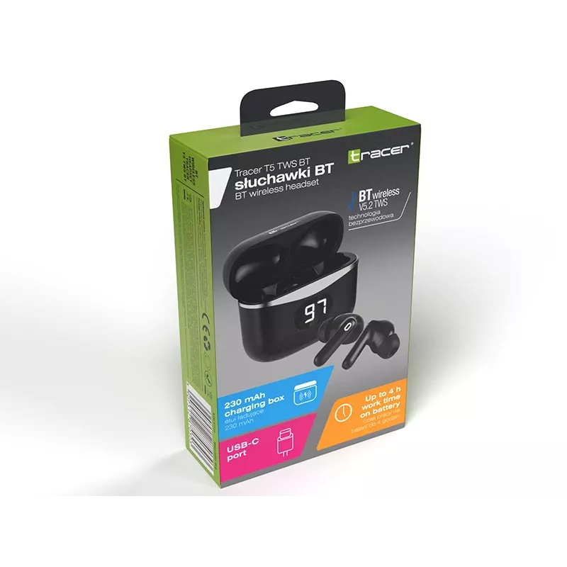 Hoofdtelefoon Tracer 47215 T5 TWS BT zwart