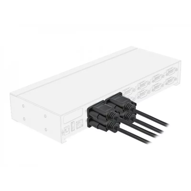 Delock RS-232 Seriële kabel, D-Sub 9 male naar female, slanke connectorbehuizing, 3 m, zwart