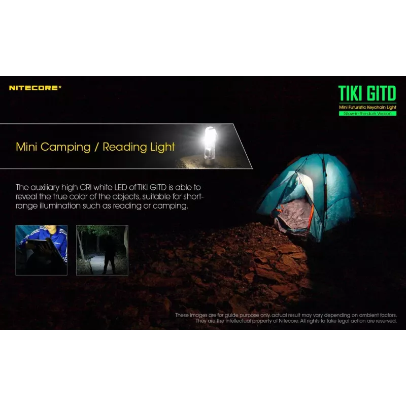 Nitecore TIKI GITD zaklamp, T-serie, 300 lumen