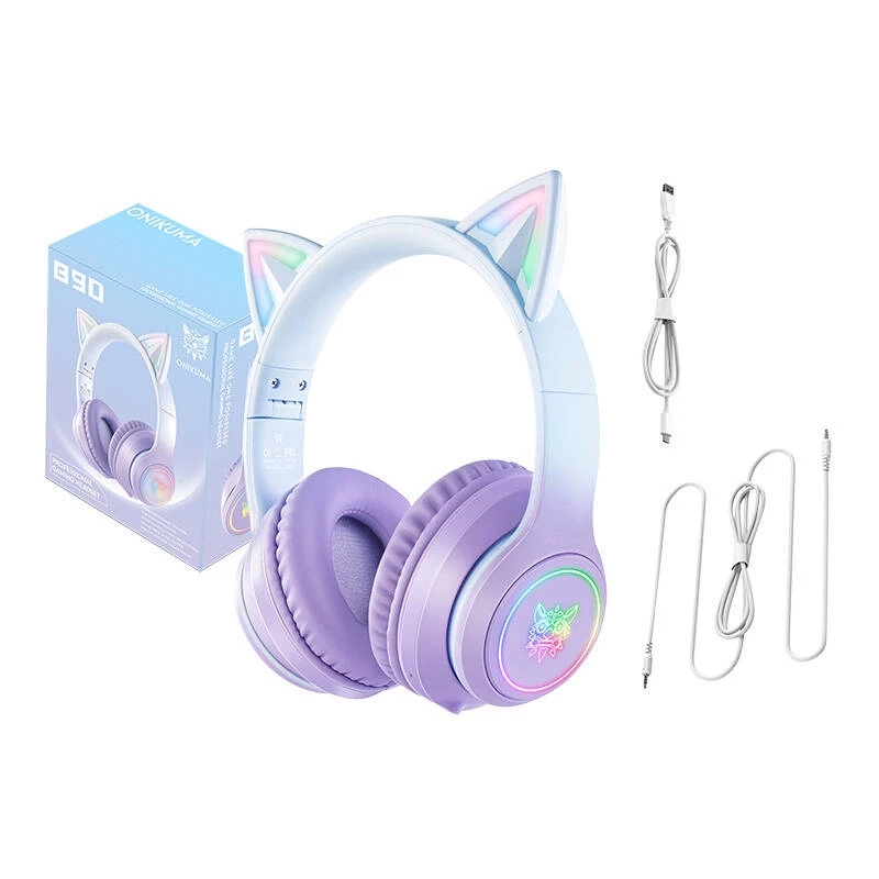 Headset Onikuma B90 gaming-headset blauw/paars
