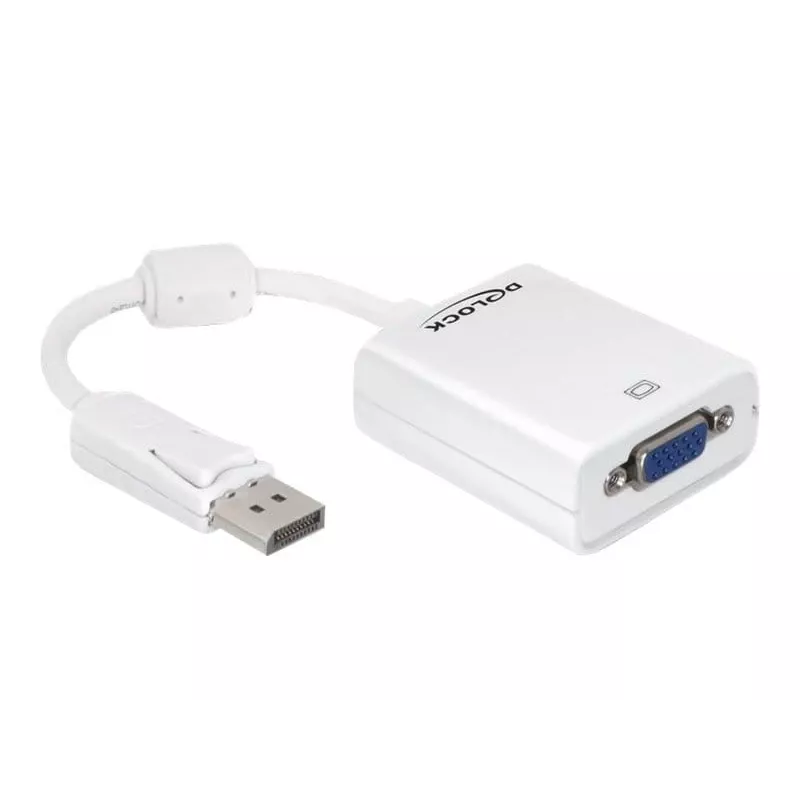 Videokabel-adapter DeLOCK 61766 0,125m VGA DisplayPort wit