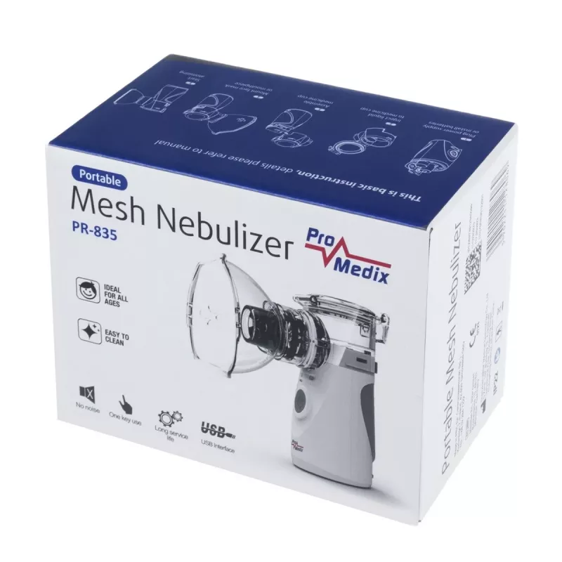 Draagbare mesh-vernevelaar ProMedix PR-835 USB-vernevelaar, vernevelaar op batterij draagbaar